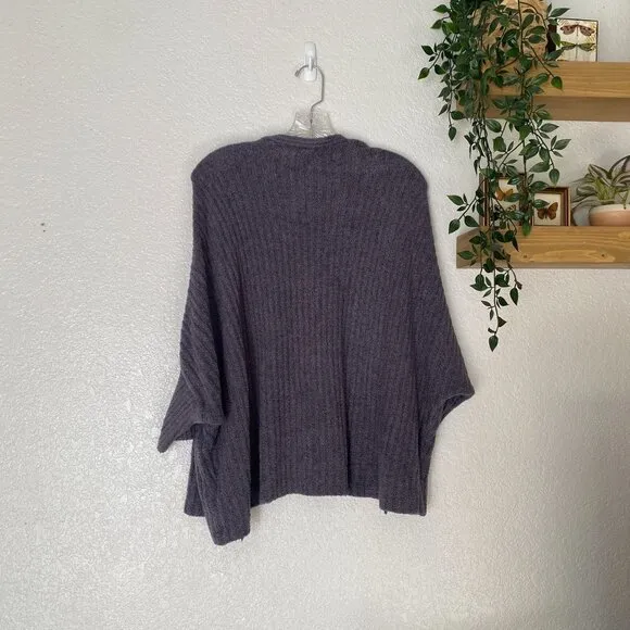 🦋 BAREFOOT DREAMS Cozy Chic Lite Ribbed Soft Dolman Sweater Top Purple S/M