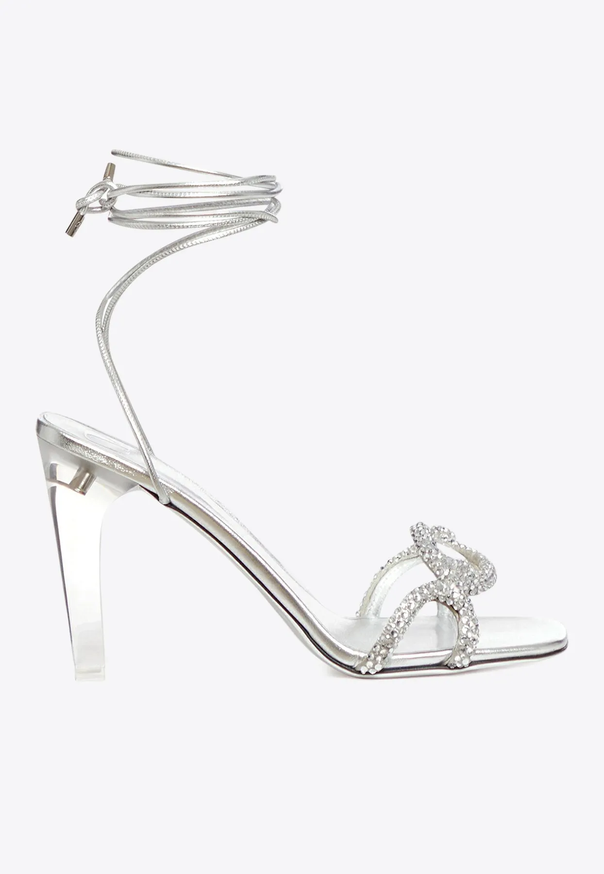 100 Crystal Chain Sandals