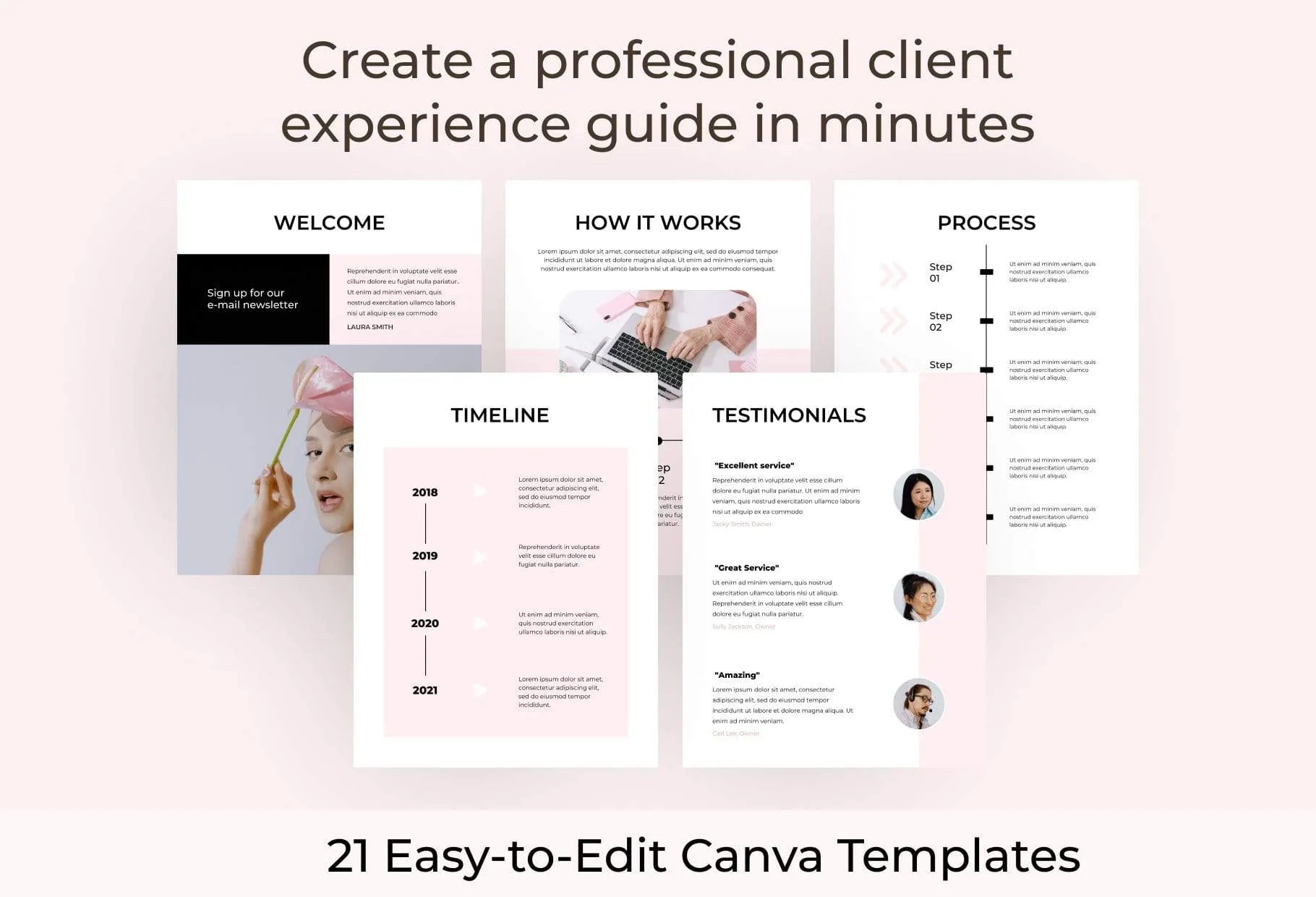 25 Page Service and Pricing Guides Editable Canva Template Chic Collection