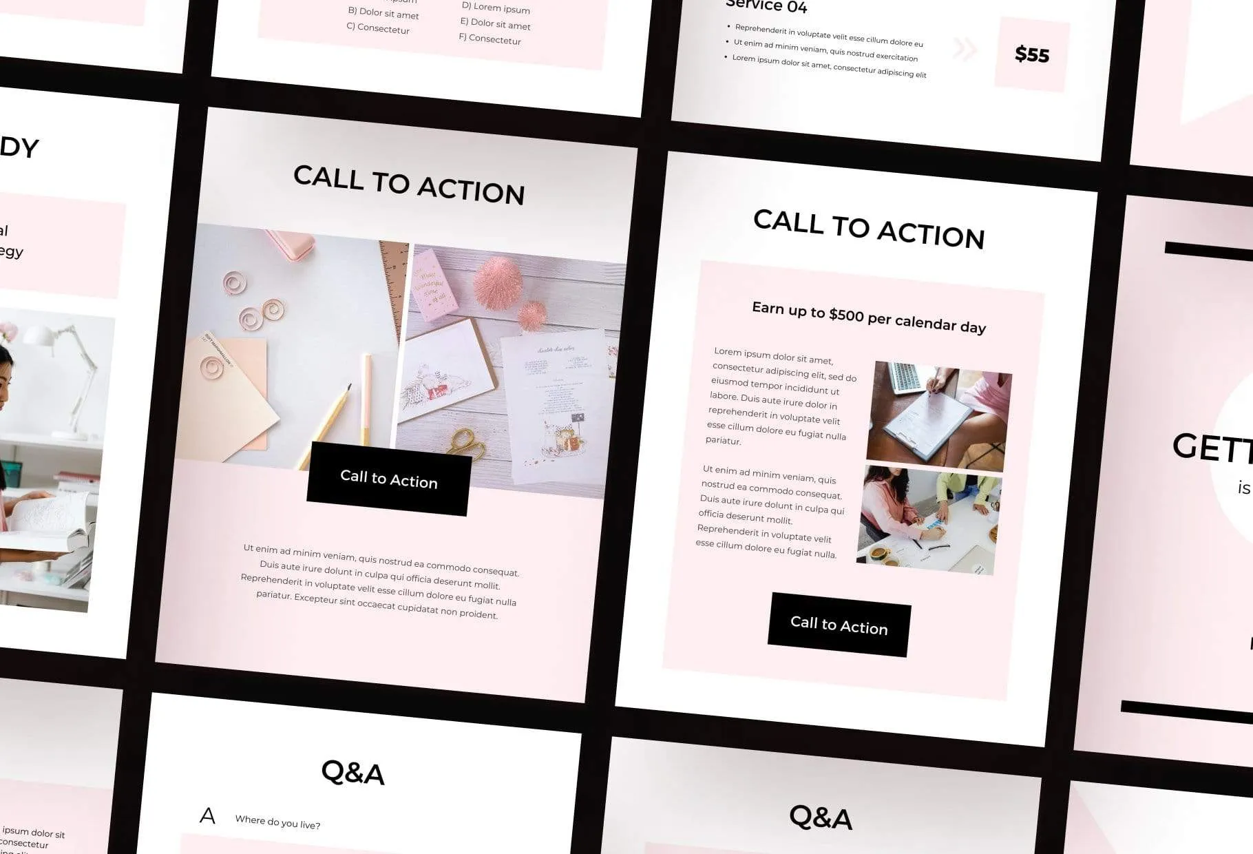 25 Page Service and Pricing Guides Editable Canva Template Chic Collection