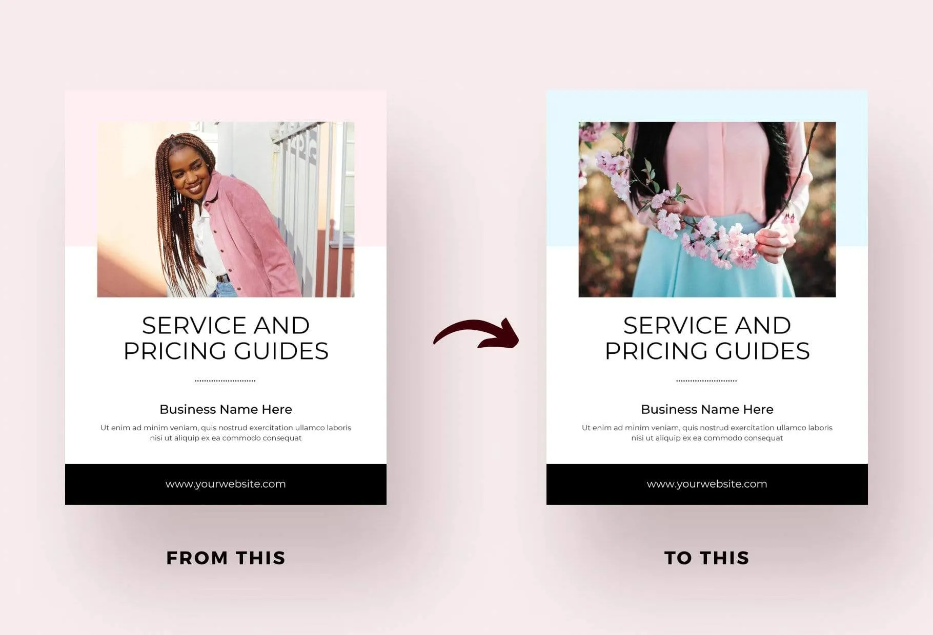 25 Page Service and Pricing Guides Editable Canva Template Chic Collection