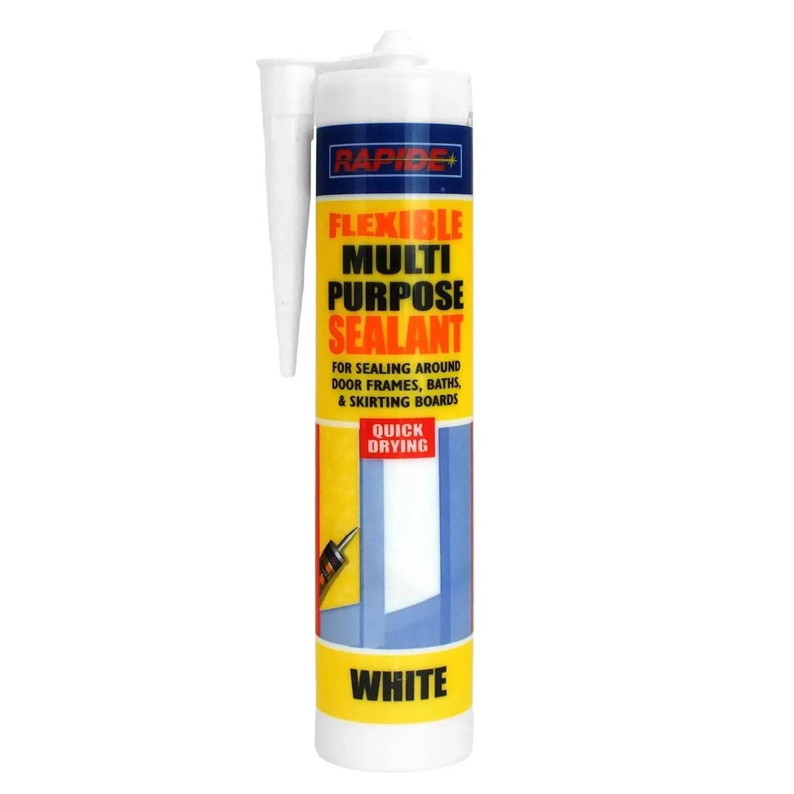 6 x Rapide Flexible Multi Purpose White Sealant | 6 x 260ml Cartridges