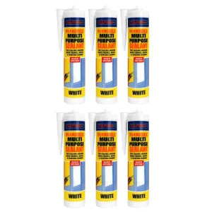 6 x Rapide Flexible Multi Purpose White Sealant | 6 x 260ml Cartridges