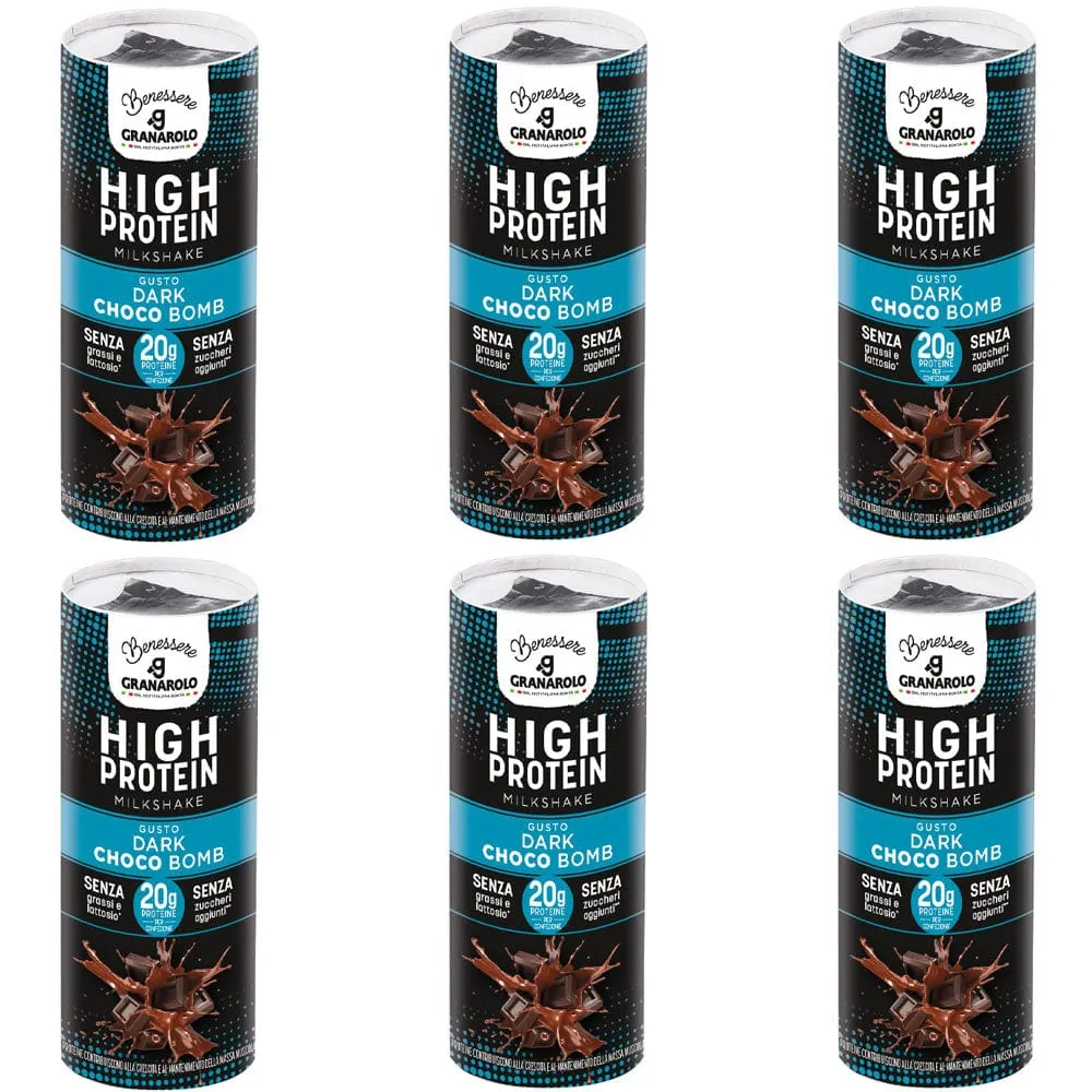 6x Granarolo Benessere HIGH PROTEIN Milkshake gusto DARK CHOCO BOMB
