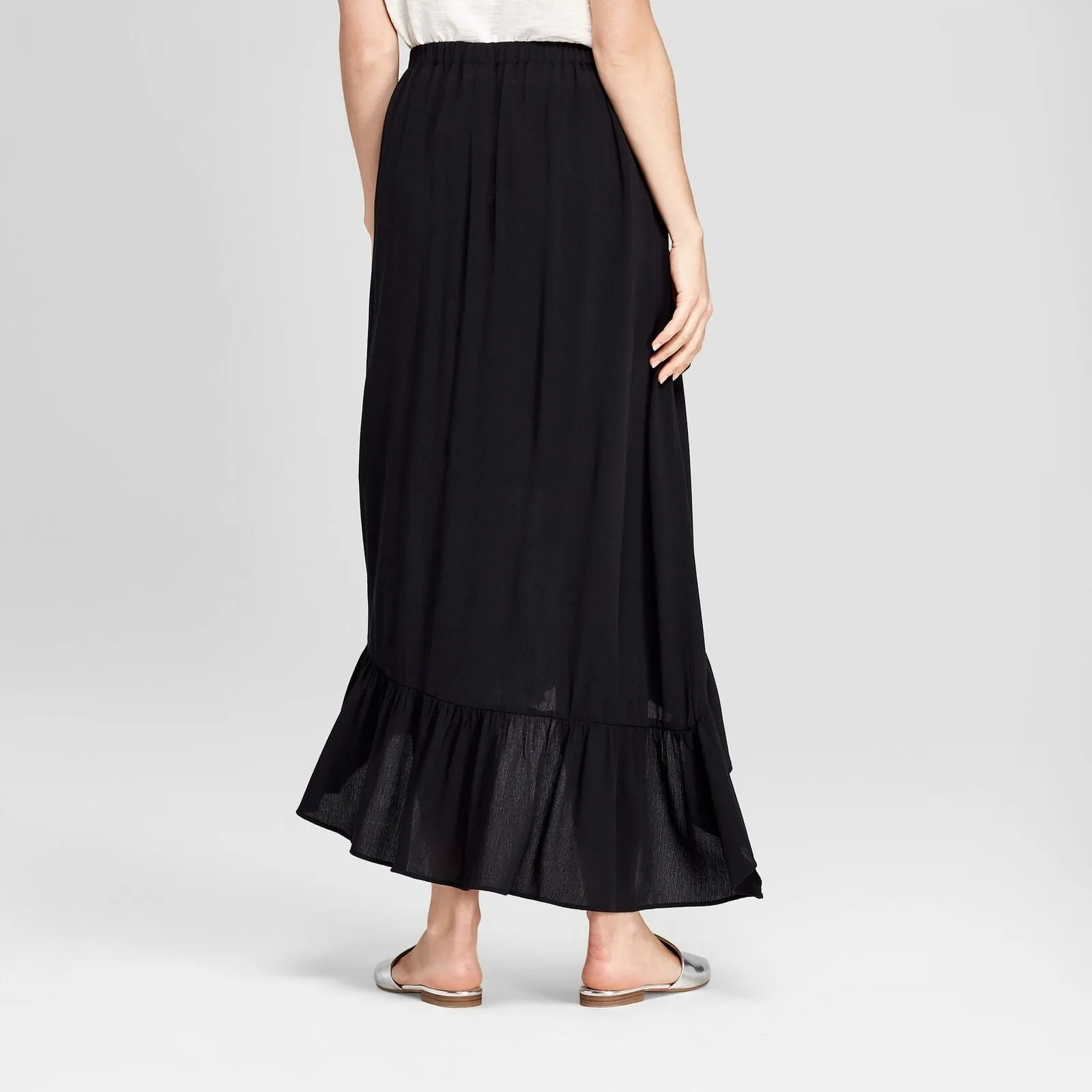 A New Day Women's High Hi Low Ruffle Maxi Skirt