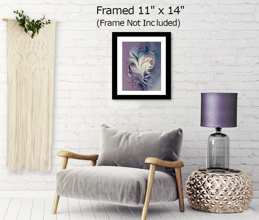 Abstract Art Print in Warm Pastel Colors, Ethereal Goddess with Symbolism by Primal Painter - "Gaia"
