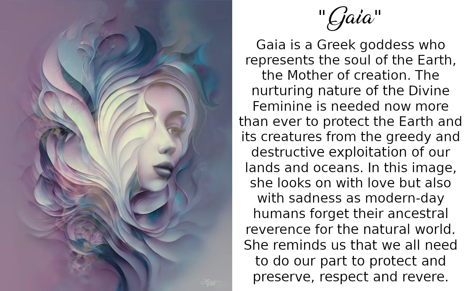 Abstract Art Print in Warm Pastel Colors, Ethereal Goddess with Symbolism by Primal Painter - "Gaia"