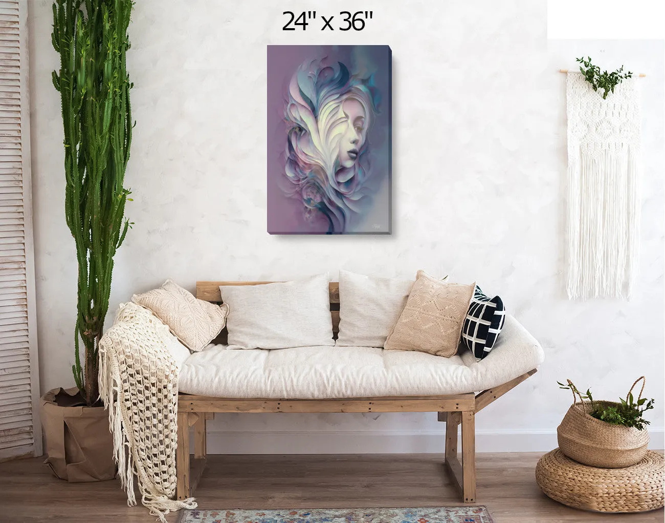 Abstract Art Print in Warm Pastel Colors, Ethereal Goddess with Symbolism by Primal Painter - "Gaia"
