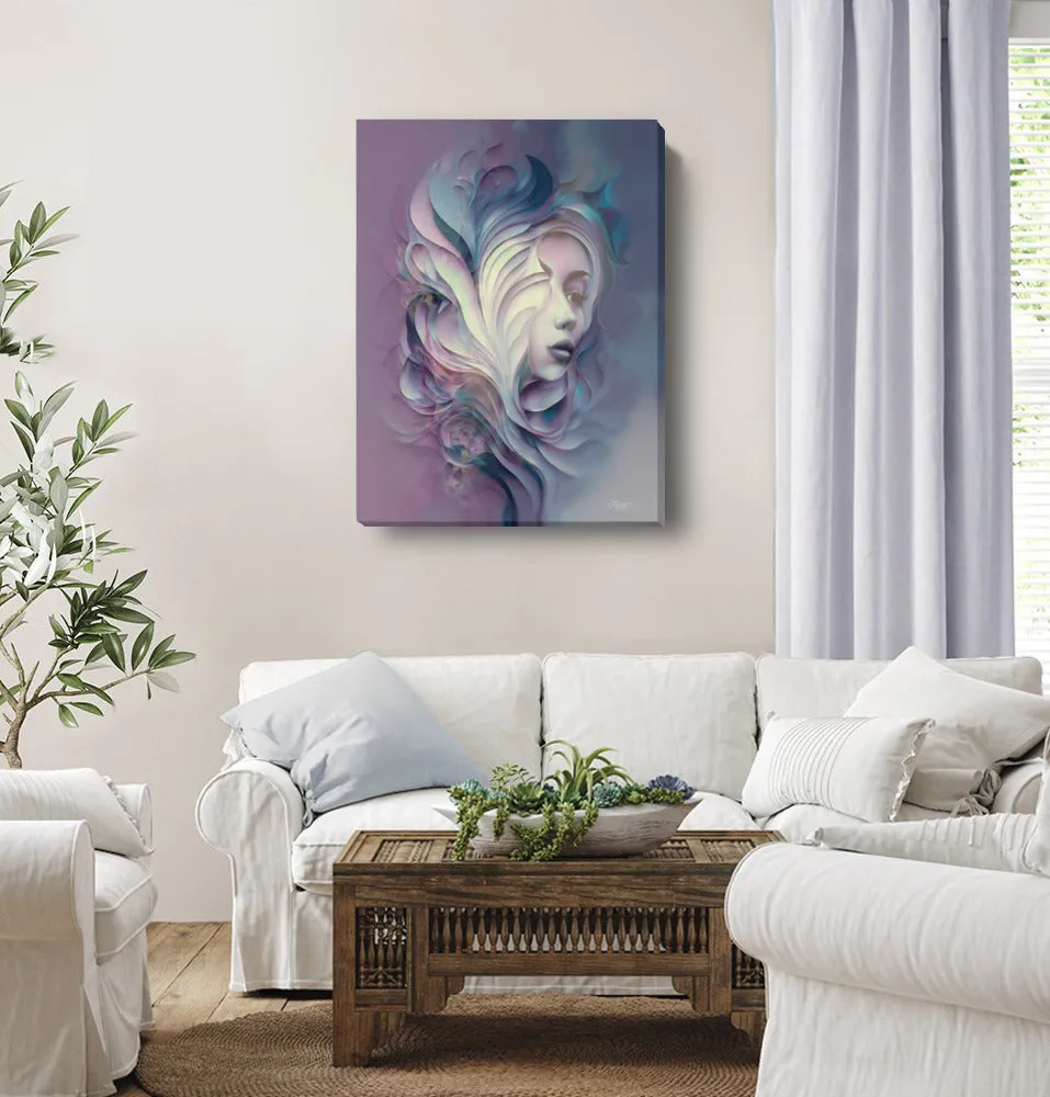 Abstract Art Print in Warm Pastel Colors, Ethereal Goddess with Symbolism by Primal Painter - "Gaia"