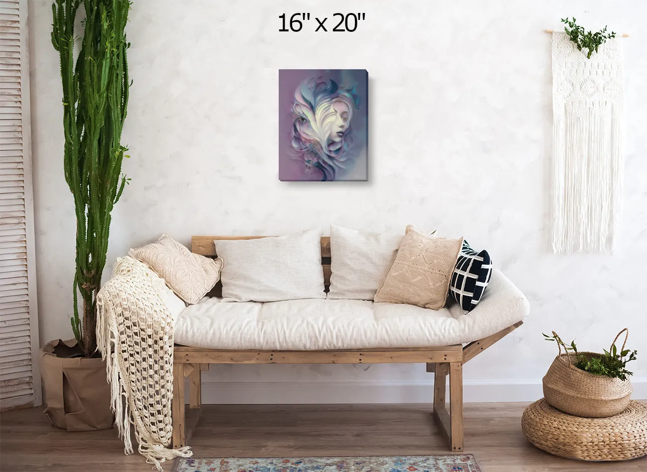 Abstract Art Print in Warm Pastel Colors, Ethereal Goddess with Symbolism by Primal Painter - "Gaia"