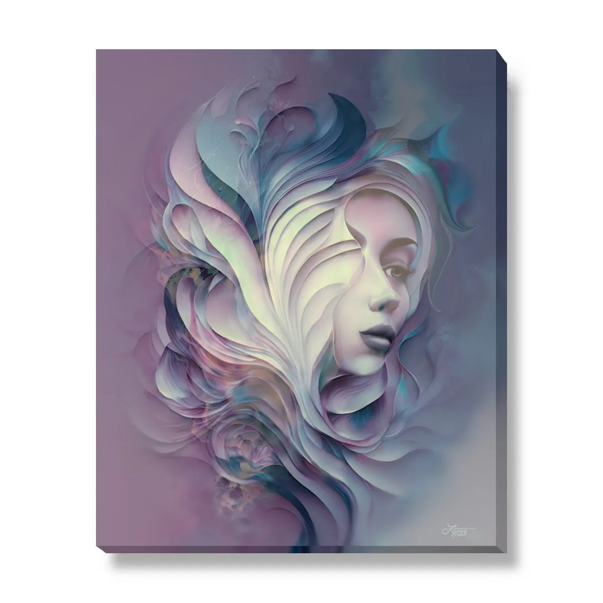 Abstract Art Print in Warm Pastel Colors, Ethereal Goddess with Symbolism by Primal Painter - "Gaia"
