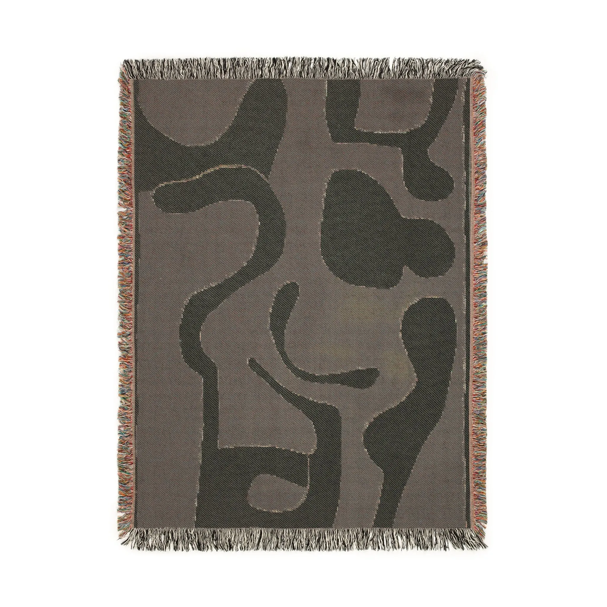 Abstract Blue Painting Woven Blanket
