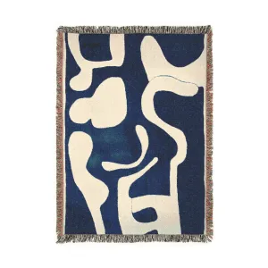 Abstract Blue Painting Woven Blanket
