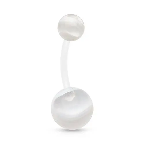 Acrylic Bio Flex Marble Swirl Flexible Belly Button Navel Ring