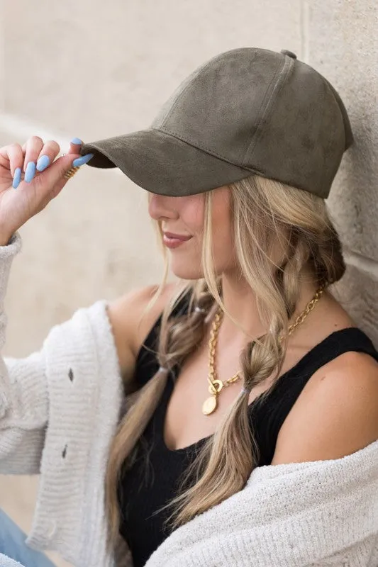 Aili's Corner Suede Boyfriend Ball Cap Hat