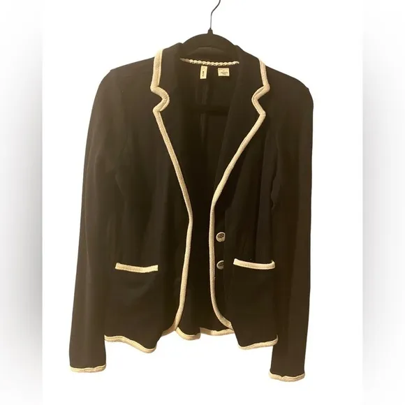 Anthropologie Moth Black and White Knit Sweater Blazer, size S