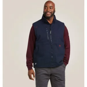 Ariat Men's Flame Resistant DuraLight Stretch Canvas Vest Navy - 10037641