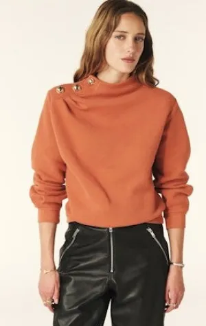 Ba&sh Robbie Button Sweatershirt - Brique