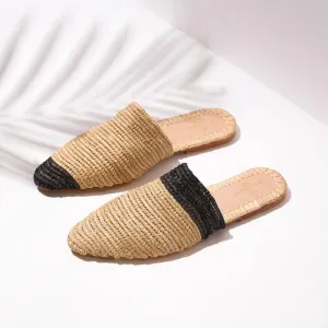 Babouche Zegiga Natural Beige, Black