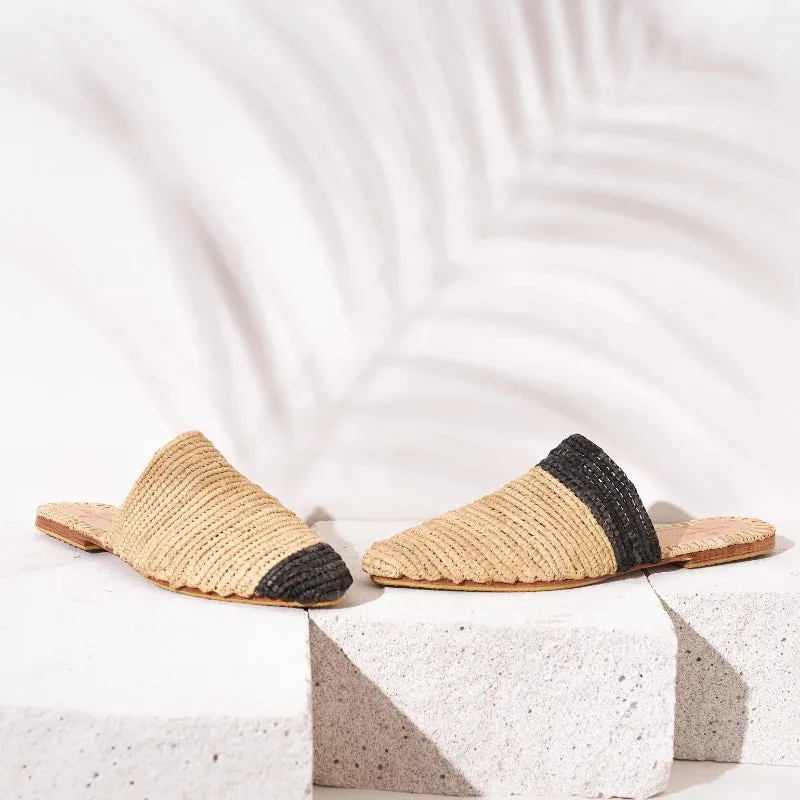 Babouche Zegiga Natural Beige, Black