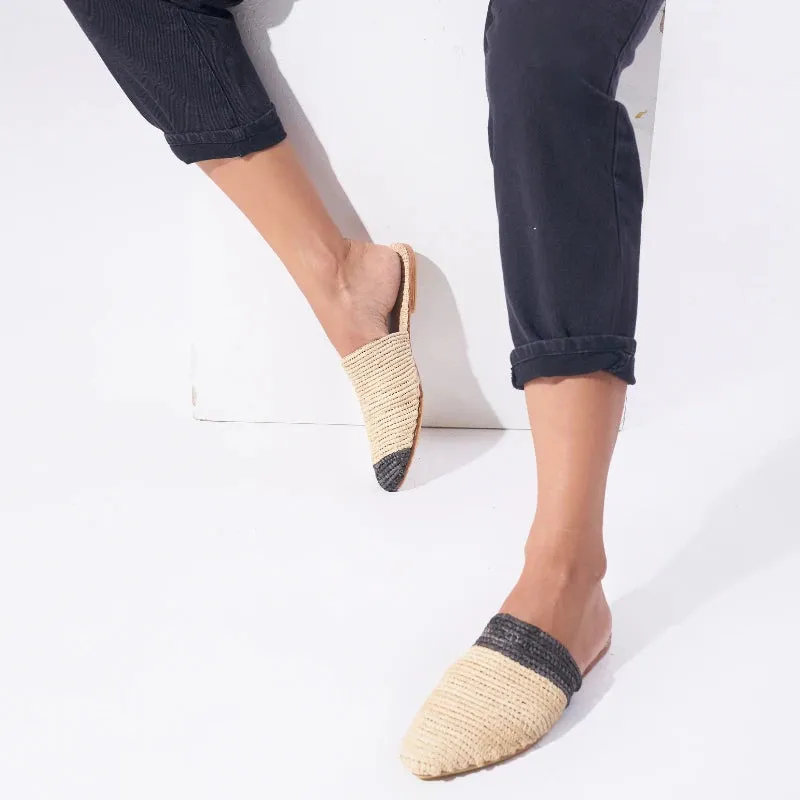 Babouche Zegiga Natural Beige, Black