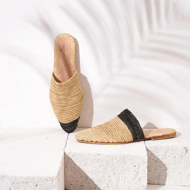 Babouche Zegiga Natural Beige, Black