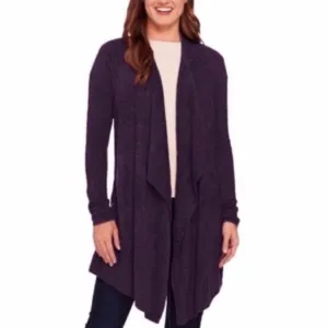 Barefoot Dreams eggplant bamboo lite chic cardigan