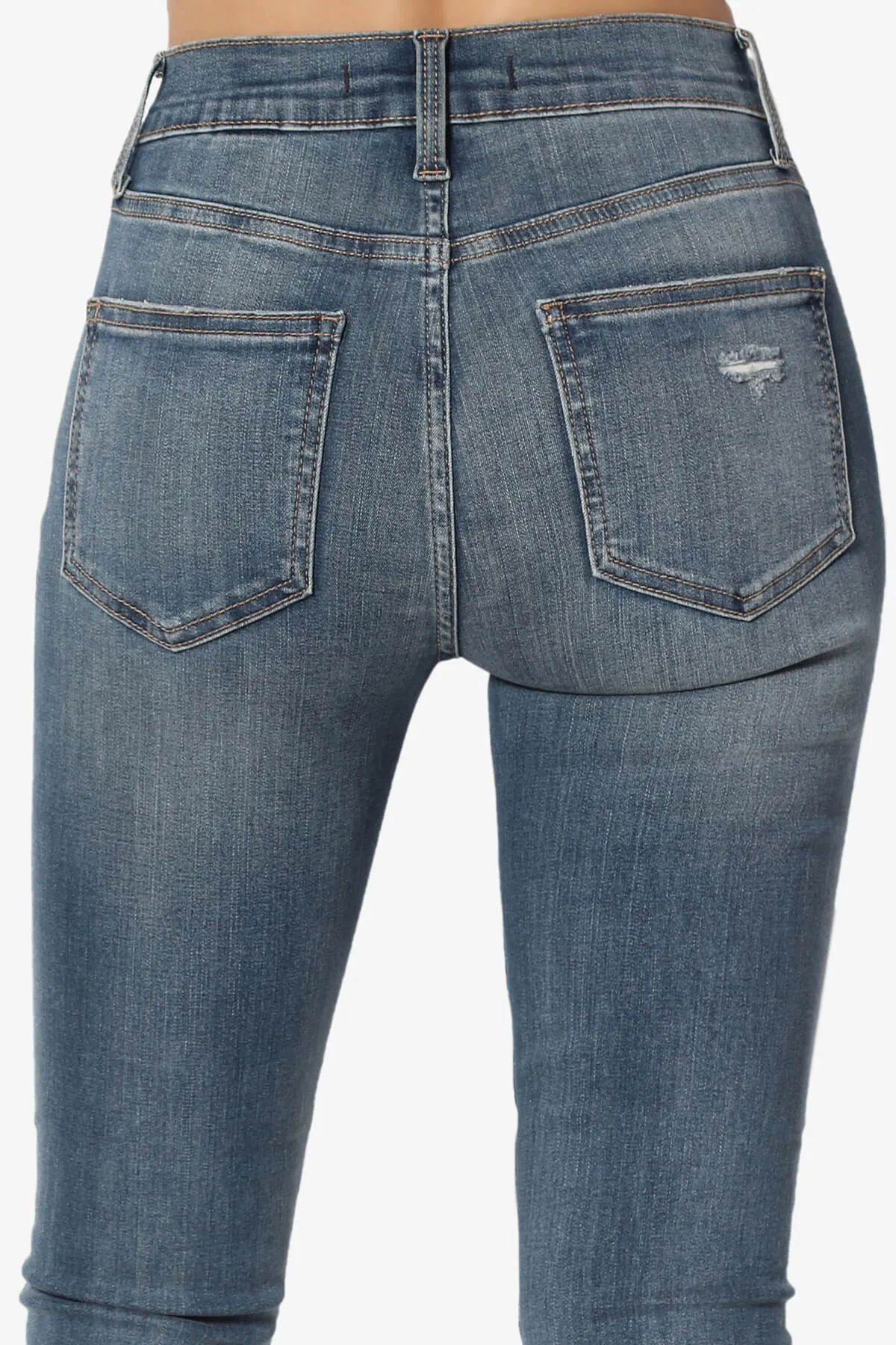 Bella Super High Rise Crop Skinny in Distressed MD