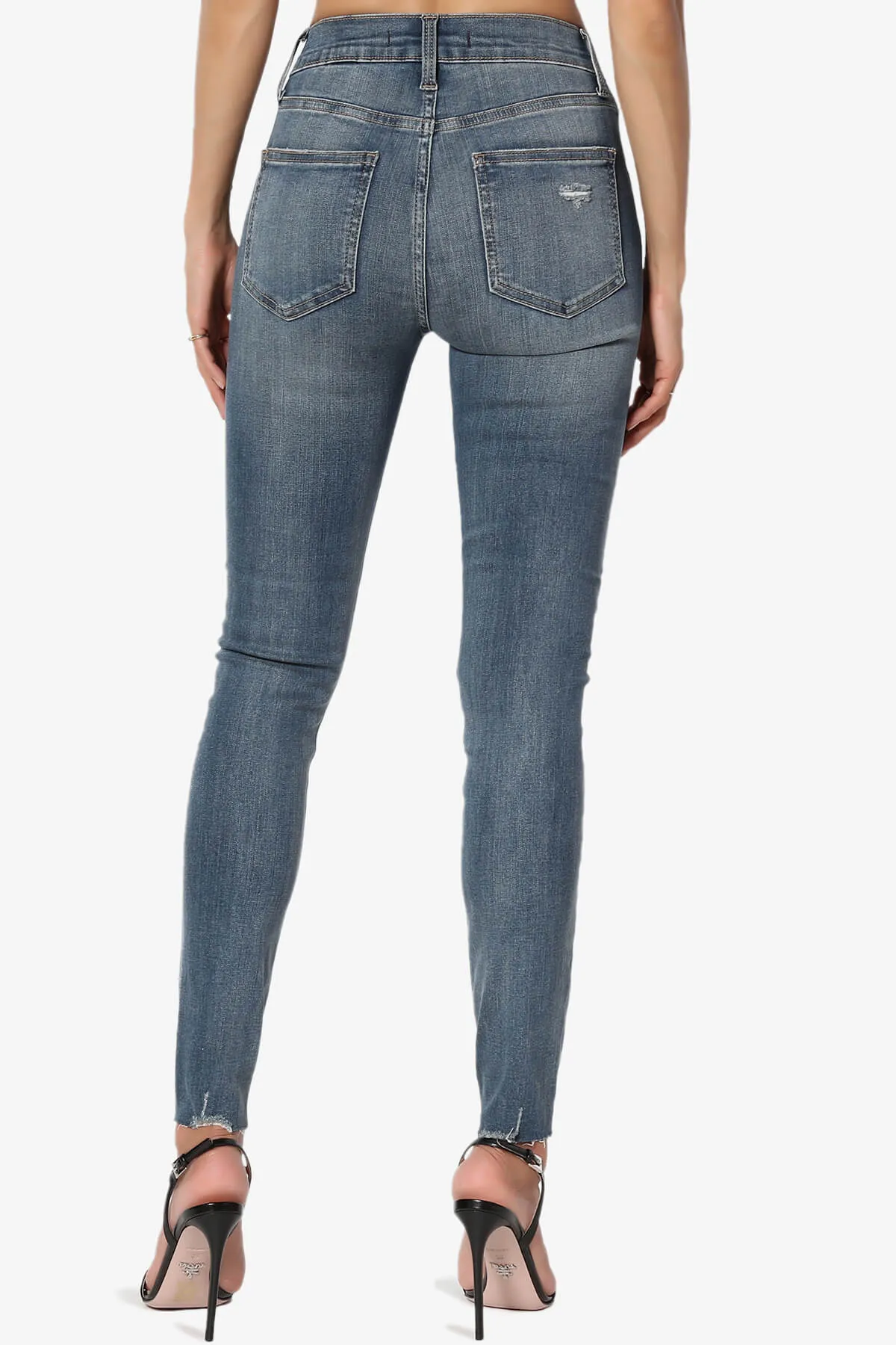 Bella Super High Rise Crop Skinny in Distressed MD