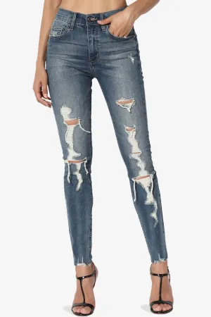 Bella Super High Rise Crop Skinny in Distressed MD