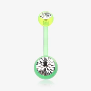 Bio Flexible Shaft Gem Ball Acrylic Belly Button Ring