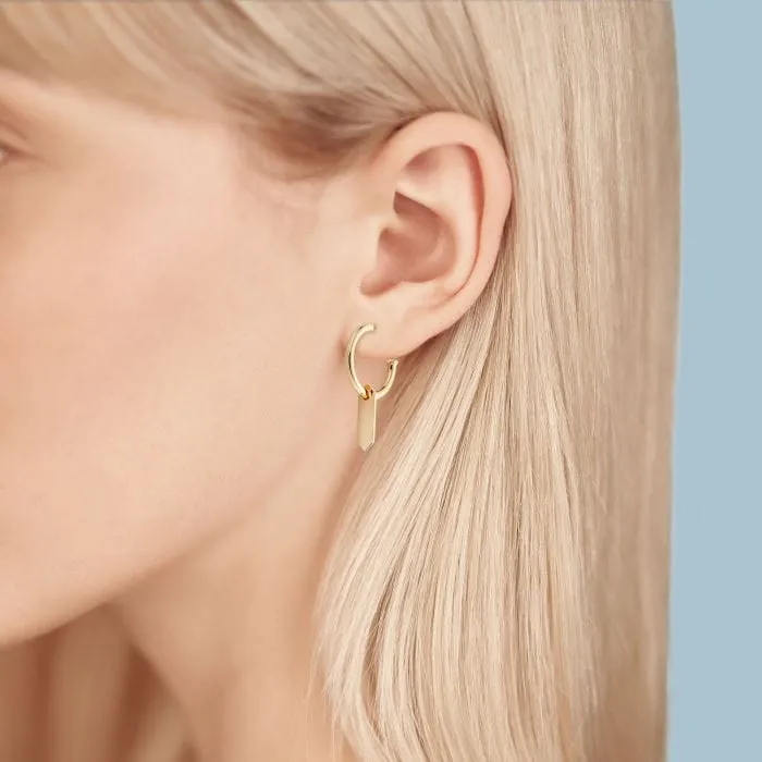 Birks 18K Yellow Gold Bee Chic Hoop Drop Earrings