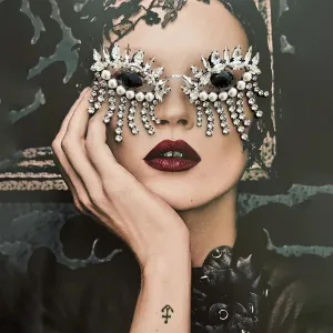 Black Evil Eye Tassel Sunglasses Frame