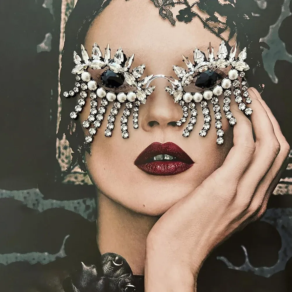 Black Evil Eye Tassel Sunglasses Frame