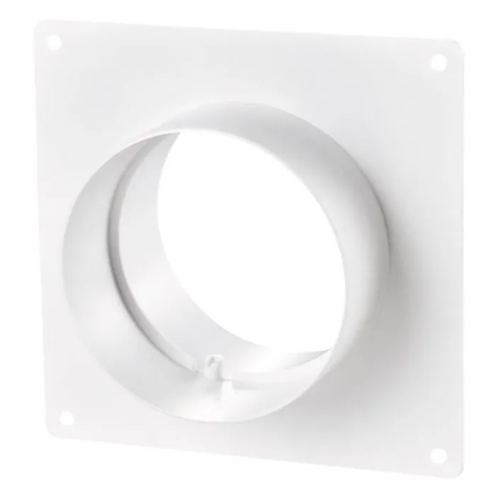 Blauberg DK-125-PVC-WHI Ventilation PVC Flexible Duct Cowled Wall Kit 5" 125mm White