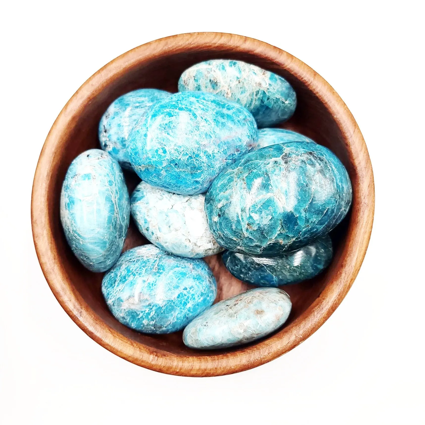 Blue Apatite Palm Stone Gallet