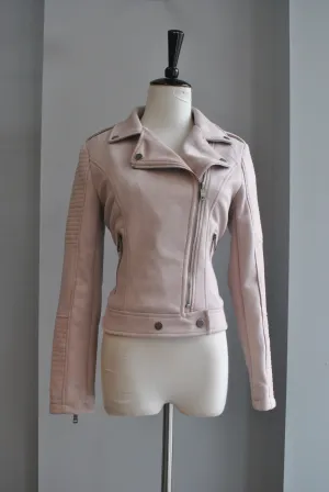 BLUSH PINK MOTO FAUX SUEDE JACKET