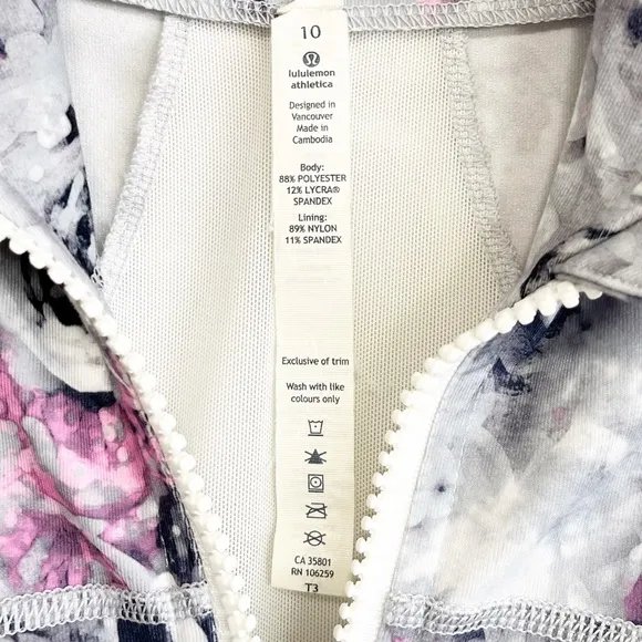 BOGO! Lululemon Define Jacket Moody Mirage White Deep Navy Floral Size 10