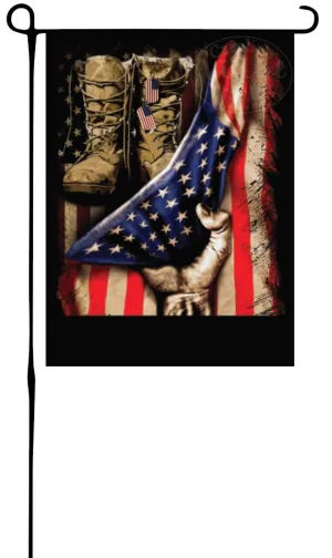 Boots American Flag Garden Flag