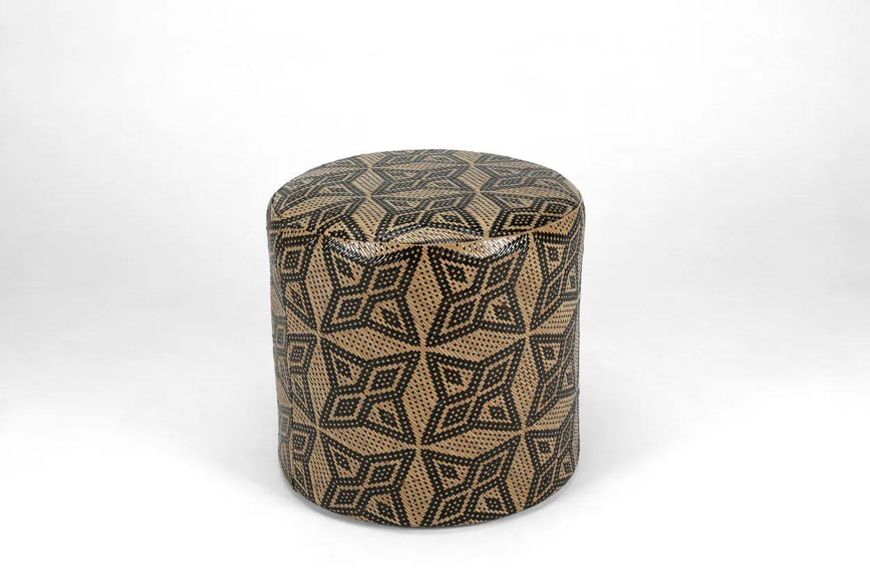 Borneo Mat Round Ottoman - Starburst