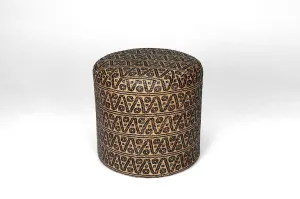 Borneo Mat Round Ottoman - Zigzag