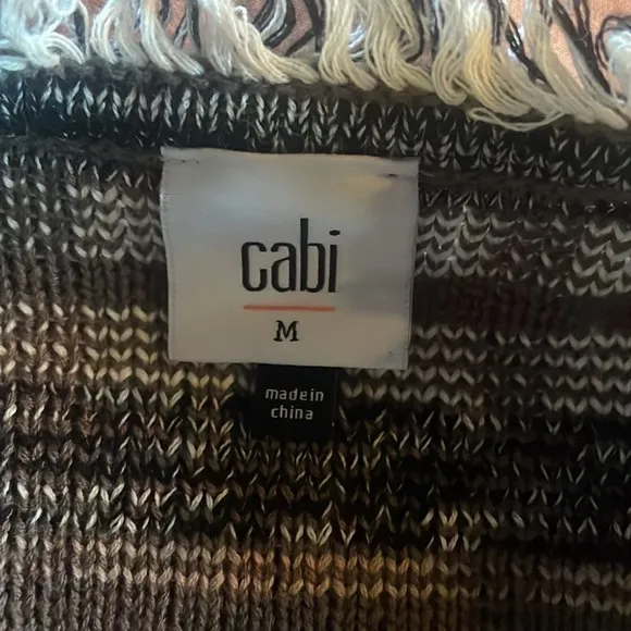Cabi Classic Cardigan #4097 Gray Brown White M