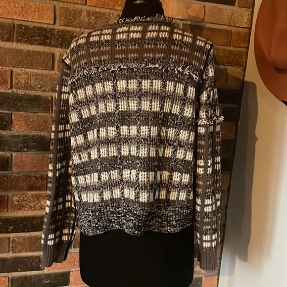 Cabi Classic Cardigan #4097 Gray Brown White M