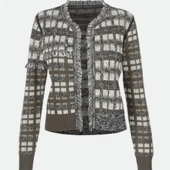 Cabi Classic Cardigan #4097 Gray Brown White M