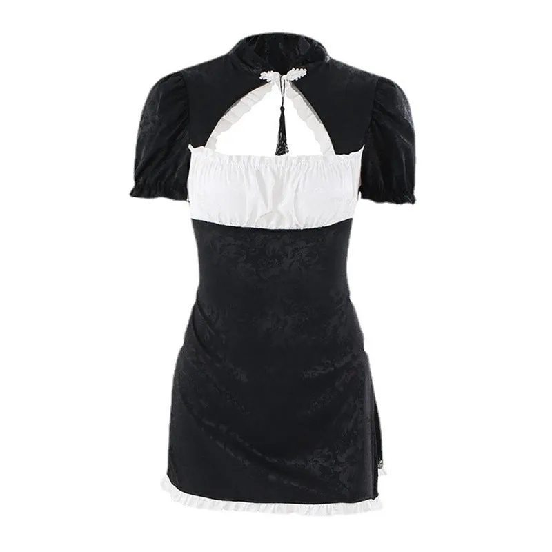 Cheongsam Chic Ruffle Dress