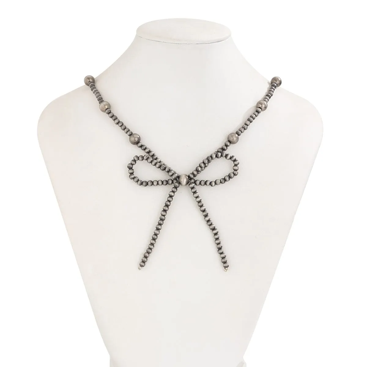 Chic Bowknot Beaded Chain Necklace