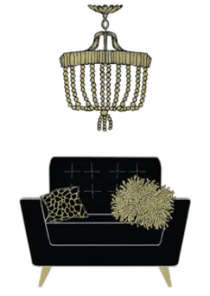 Chic Chair & Chandelier Card