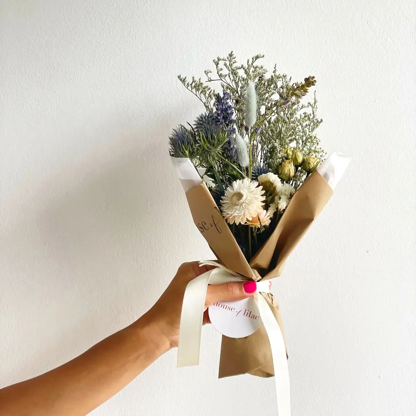 Chic Dried Flower Bouquet- Seafoam