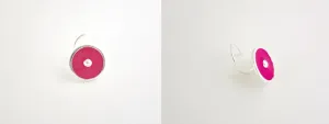 Chic, round fuchsia pink enamel nose pin