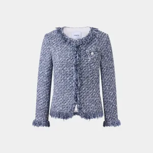 CHIC VIOLET TWEED JACKET, A VIBRANT TOUCH OF ELEGANCE